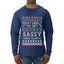 Most Likely To Get Sassy With Santa, Ugly Christmas Sweater Unisex Mens Long Sleeve Shirt