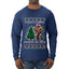 Squatching Through The Snow Bigfoot, Ugly Christmas Sweater Unisex Mens Long Sleeve Shirt