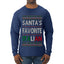 Santa's Favorite Italian, Funny Italian Christmas Sweater, Ugly Christmas Sweater Unisex Mens Long Sleeve Shirt