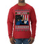 Never Surrender Pro Donald Trump Fight Fist Pump 2024 Ugly Christmas Sweater Mens Long Sleeve Shirt