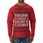 Drunk Cigs Don't Count Funny Cigarette Smoker Cig Ugly Christmas Sweater Mens Long Sleeve Shirt