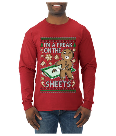 I'm A Freak On The Sheets, Ugly Christmas Sweater Unisex Mens Long Sleeve Shirt