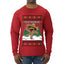 Feliz Navidad Dancing Gingerbread Man, Ugly Christmas Sweater Unisex Mens Long Sleeve Shirt
