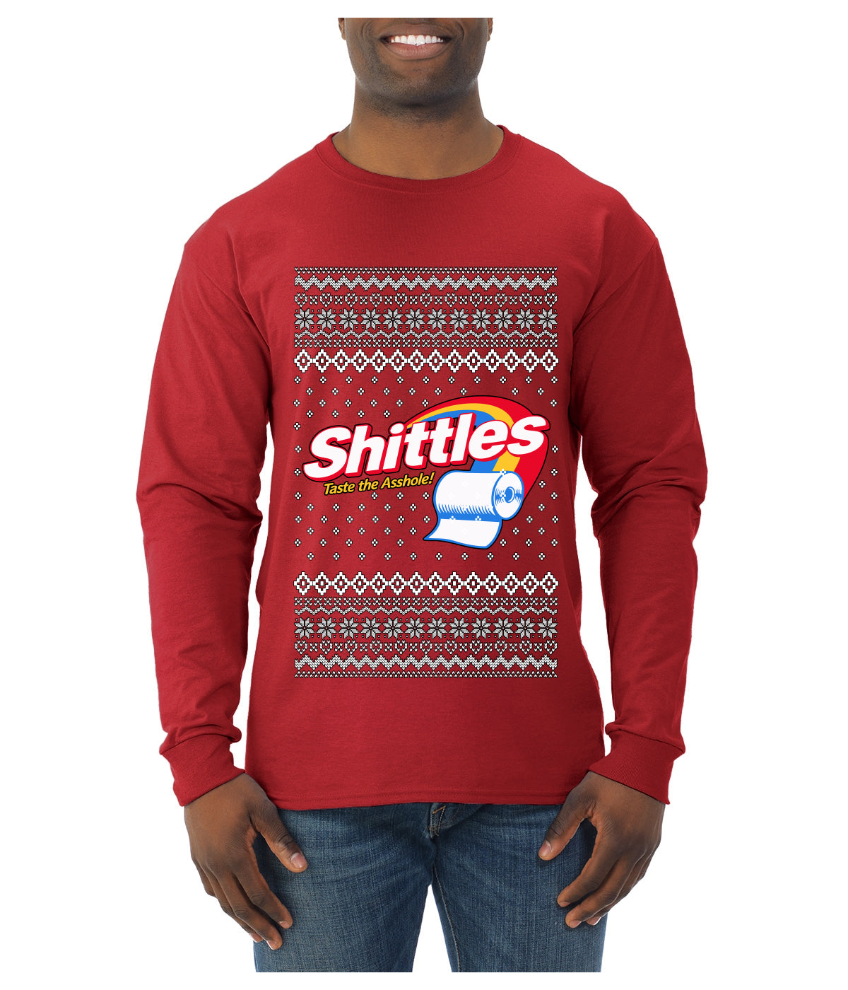 Funny Candy Bar Parody Shirt, Ugly Christmas Sweater Unisex Mens Long Sleeve Shirt