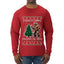 Squatching Through The Snow Bigfoot, Ugly Christmas Sweater Unisex Mens Long Sleeve Shirt