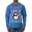 I Do It for the Hos Funny Santa Claus Ugly Christmas Sweater Mens Long Sleeve Shirt