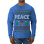 Peace Ugly Christmas Sweater Mens Long Sleeve Shirt