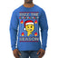 Rizz the Season Viral Internet Fire Emoji Face Meme Ugly Christmas Sweater Mens Long Sleeve Shirt
