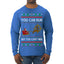 You Can Run But You Can't Hide Santa Sleigh Reindeer Ugly Christmas Sweater Mens Long Sleeve Shirt