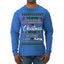 Serial Killer Docs or Christmas Movies Slaying Sleighing Ugly Christmas Sweater Mens Long Sleeve Shirt