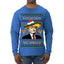 Feliz Navidad Mi Amigos Funny President Ugly Christmas Sweater Mens Long Sleeve Shirt