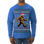 Merry Christmas Ya Filthy Humans Funny Sasquatch Bigfoot Ugly Christmas Sweater Mens Long Sleeve Shirt