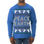 Peace On Earth Funny Xmas Cute Pink Angel Cross Ugly Christmas Sweater Mens Long Sleeve Shirt