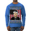 Merry Christmusk Funny Dark MAGA Santa Elon Doge Meme Ugly Christmas Sweater Mens Long Sleeve Shirt