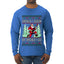 Should I Sleigh Or Should I Go, 80s Rock n' Roll Song, Electric Guitar, Ugly Christmas Sweater Mens Long Sleeve Shirt