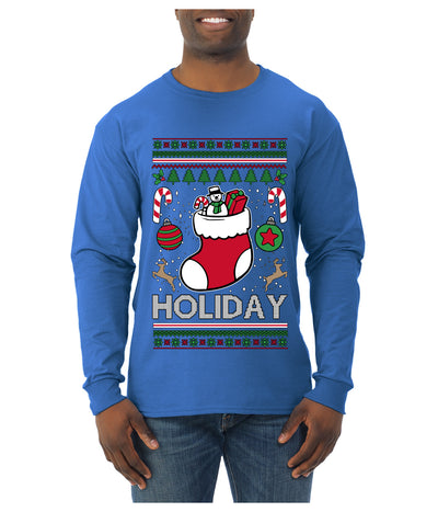 Holiday, Ugly Christmas Sweater Unisex Mens Long Sleeve Shirt
