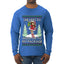 Hold My Package, Ugly Christmas Sweater Unisex Unisex Mens Long Sleeve Shirt