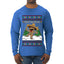 Feliz Navidad Dancing Gingerbread Man, Ugly Christmas Sweater Unisex Mens Long Sleeve Shirt