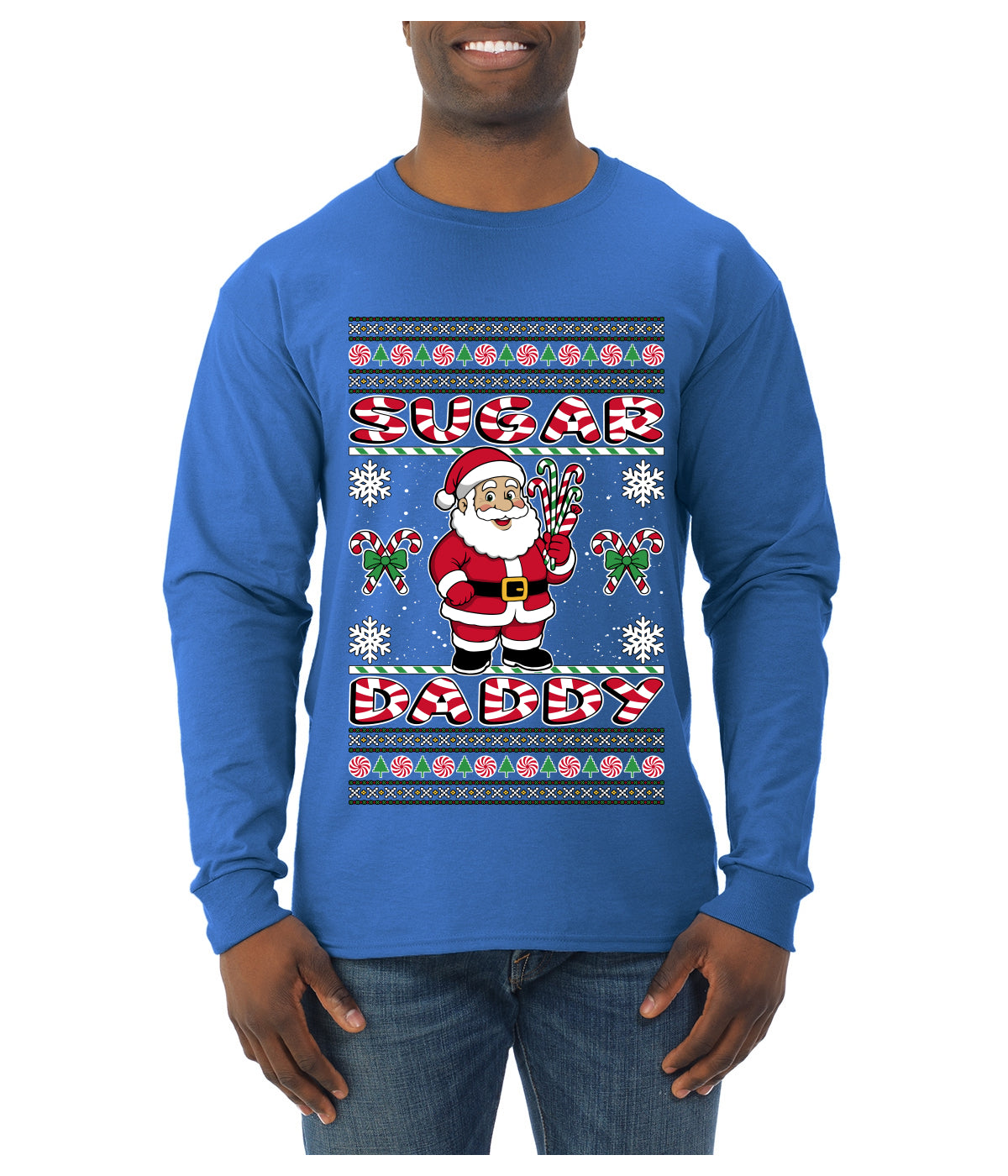 Sugar Daddy Santa, Ugly Christmas Sweater Unisex Mens Long Sleeve Shirt