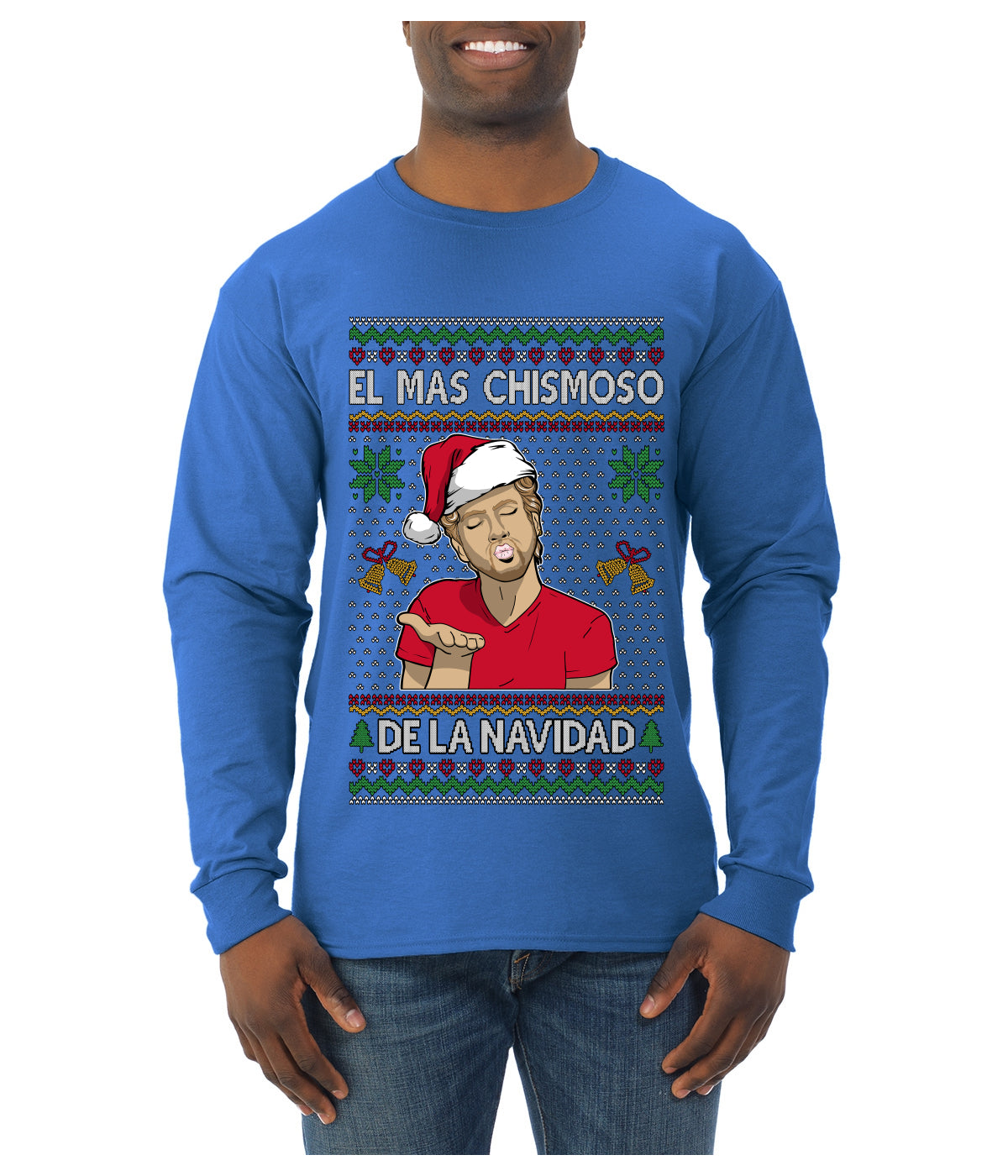 El Mas Chismoso De La Navidad, Ugly Christmas Sweater Unisex Mens Long Sleeve Shirt
