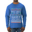 Most Likely To Get Sassy With Santa, Ugly Christmas Sweater Unisex Mens Long Sleeve Shirt