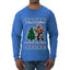 Squatching Through The Snow Bigfoot, Ugly Christmas Sweater Unisex Mens Long Sleeve Shirt