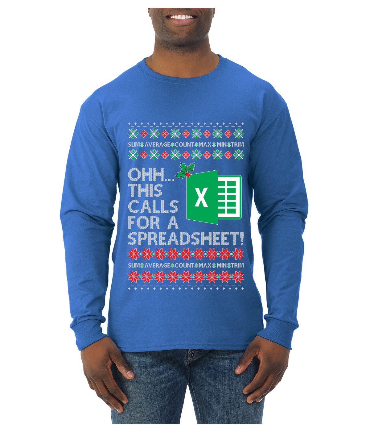 Ohh This Calls For A Spreadsheet Office, Ugly Christmas Sweater Unisex Mens Long Sleeve Shirt