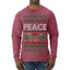 Peace Ugly Christmas Sweater Mens Long Sleeve Shirt