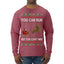 You Can Run But You Can't Hide Santa Sleigh Reindeer Ugly Christmas Sweater Mens Long Sleeve Shirt
