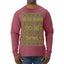 Tis the Season to Be Brat Green Text, Xmas Viral Meme Music Rave Concert Merch Ugly Christmas Sweater Mens Long Sleeve Shirt