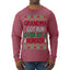 Grandma Got Ran Over by a Reindeer | Classic Xmas Song Holiday Movie Quote Ugly Christmas Sweater Mens Long Sleeve Shirt