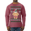 Ask Your Mom If I'm Real Funny, Funny Dirty Inappropriate Censored Santa Claus Ugly Christmas Sweater Mens Long Sleeve Shirt
