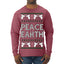 Peace On Earth Funny Xmas Cute Pink Angel Cross Ugly Christmas Sweater Mens Long Sleeve Shirt