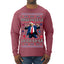 Maga La La La Funny Donald Trump Christmas Carol Song Ugly Christmas Sweater Mens Long Sleeve Shirt