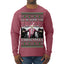 I'll Be Home for Christmas Pink Suit | Funny Santa Clause President Donald Trump Ugly Christmas Sweater Mens Long Sleeve Shirt