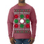 Deck the Halls with Bocce Balls, Funny Classic Italy Italian Sports Ugly Christmas Sweater Mens Long Sleeve Shirt