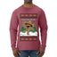 Feliz Navidad Dancing Gingerbread Man, Ugly Christmas Sweater Unisex Mens Long Sleeve Shirt
