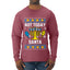 Not Today Santa Menorah Hanukkah, Ugly Christmas Sweater Unisex Mens Long Sleeve Shirt