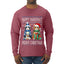 Happy Hanukkat Meowy Christmas, Ugly Christmas Sweater Unisex Mens Long Sleeve Shirt