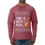 This Is How I Roll Dreidel Hanukkah, Ugly Christmas Sweater Unisex Mens Long Sleeve Shirt
