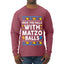 Deck The Halls With Matzo Balls Hanukkah, Ugly Christmas Sweater Unisex Mens Long Sleeve Shirt