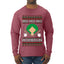 Ho Ho Ho Homerun, Baseball Fan Christmas Design, Ugly Christmas Sweater Unisex Mens Long Sleeve Shirt