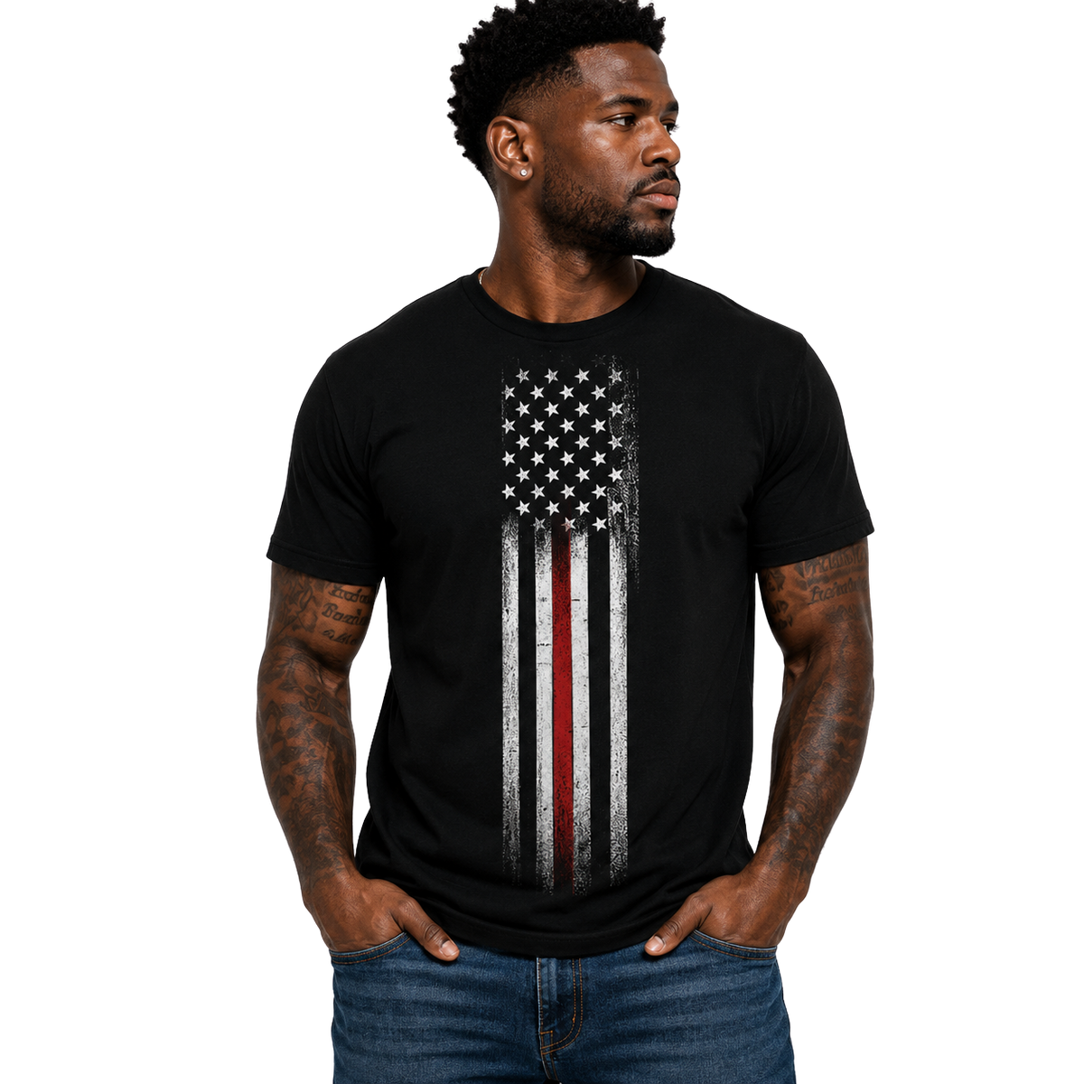 Tough Flag T-Shirt for Men – Patriotic USA Flag Graphic Tee,  Salute The Flag Shirt, Military Inspired Veteran & Patriot Gift American Pride Men's T-Shirt