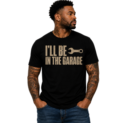 I'll Be In The Garage T-Shirt for Men – Patriotic USA Flag, Funny Dad  Military Inspired Veteran & Patriot Gift American Pride Men's T-Shirt