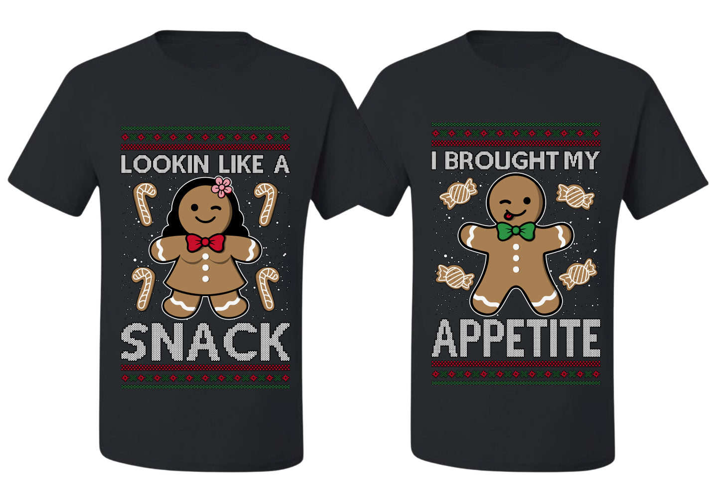 I Brought My Appetitie Lookin Like A Snack Sweater Girlfriend Boyfriend Gift His and Hers Matching Ugly Christmas Couple T-Shirt