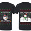 Snow Blower Snowman Sweater Girlfriend Boyfriend Gift His and Hers Matching Ugly Christmas Couple T-Shirt
