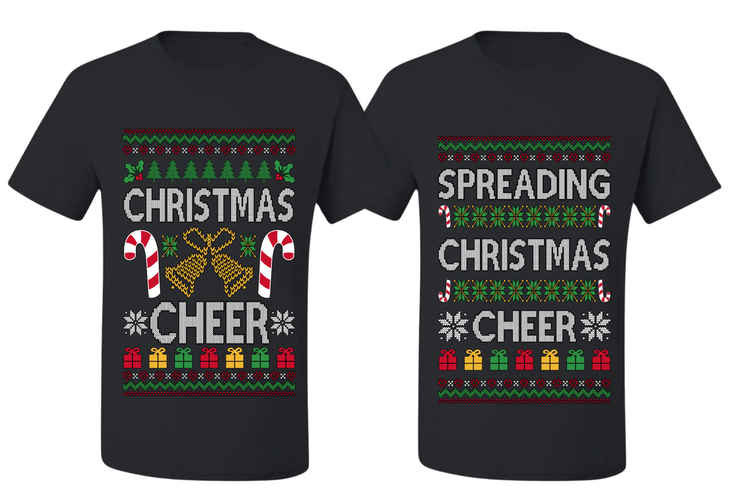 Spreading Christmas Cheer Sweater Girlfriend Boyfriend Gift His and Hers Matching Ugly Christmas Couple T-Shirt