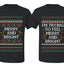 I'm Trying to Feel Merry and Bright Sweater Girlfriend Boyfriend Gift His and Hers Matching Ugly Christmas Couple T-Shirt