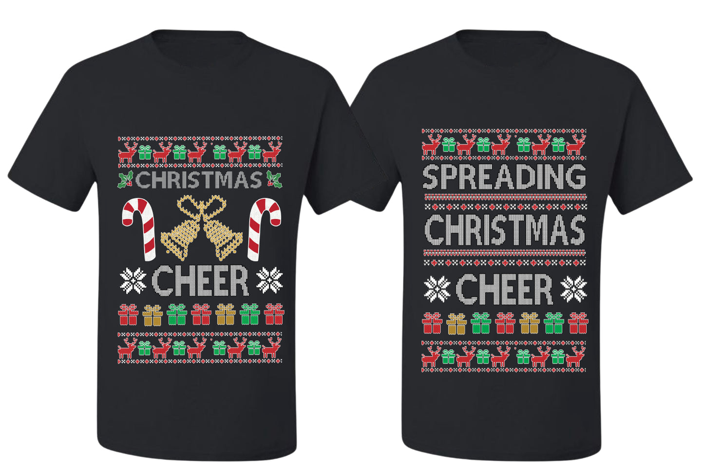 Spreading Christmas Cheer Sweater Girlfriend Boyfriend Gift His and Hers Matching Ugly Christmas Couple T-Shirt
