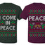 I Come in Peace Funny Matching His and Hers Couples Shirt Girlfriend Boyfriend Gift His and Hers Matching Ugly Christmas Couple T-Shirt